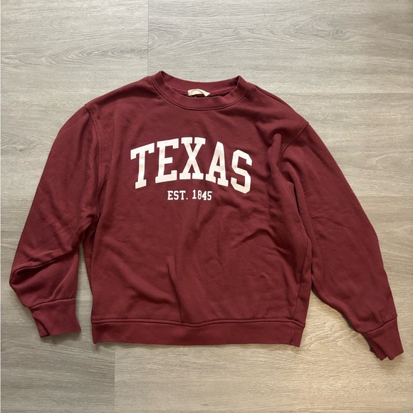 Altar'd State Tops - Maroon Texas Sweatshirt